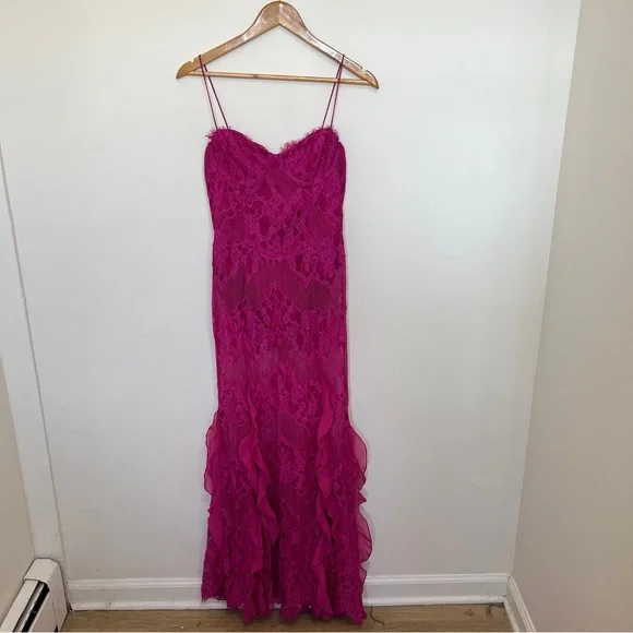 Free People For Love & Lemons Shirley Lace Bodysuit Maxi Dress Size Small  NWOT - coffeafoods.com